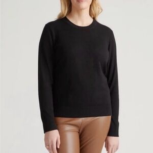 Quince Lightweight Cotton Cashmere Crewneck Sweater Black XL Minimalist